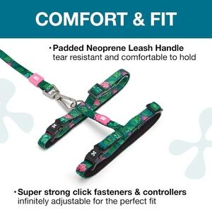Max and Molly Adjustable Cat Harness and Leash Set - Tropical